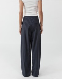 St. Agni - Stripe Relaxed Pleat Pants