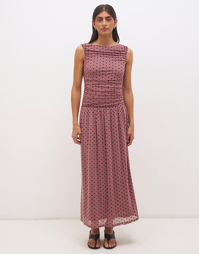 MON RENN - Sonata Spot Gathered Dress