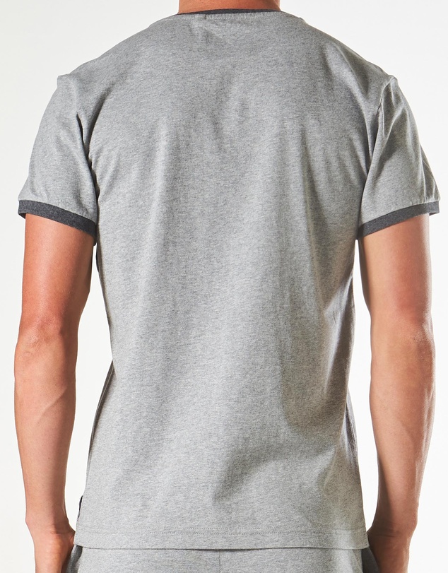 Mitch Dowd - Short Sleeve Contrast Sleep Tee - Grey Marle
