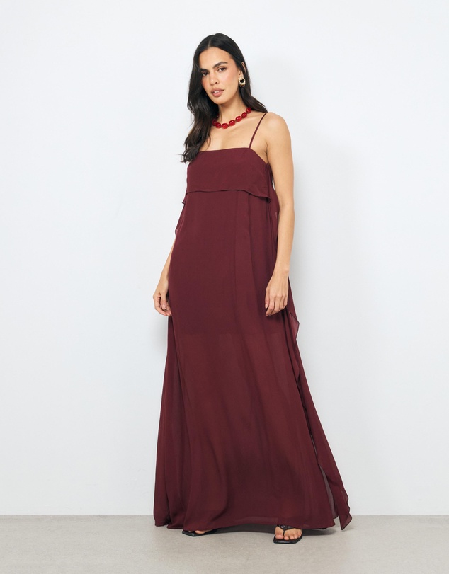 AERE - Solea Drape Back Maxi Dress