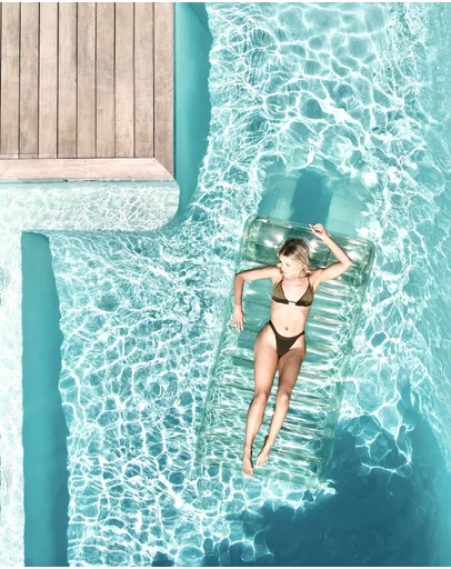 &Sunday - Champagne Translucent Inflatable Pool Lounger Lilo