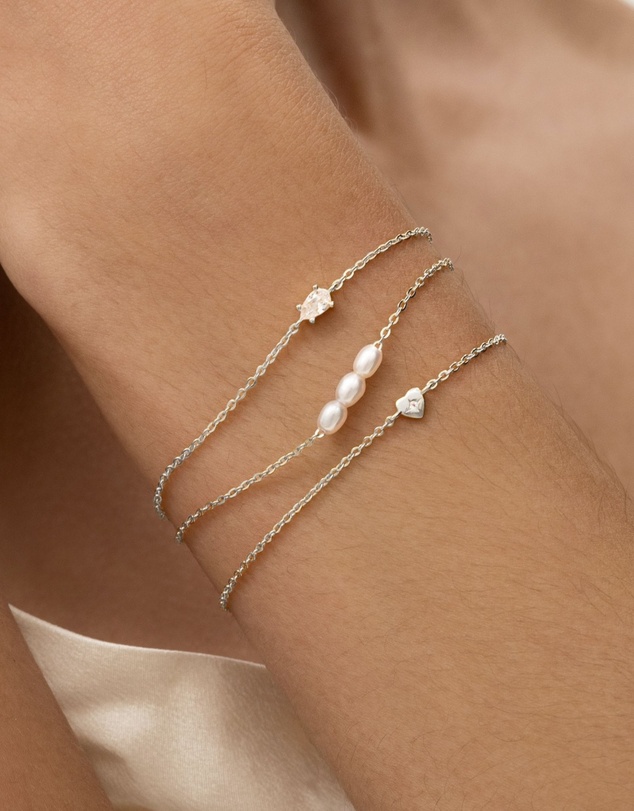 SAINT VALENTINE - Mini Pearl Bracelet - Silver