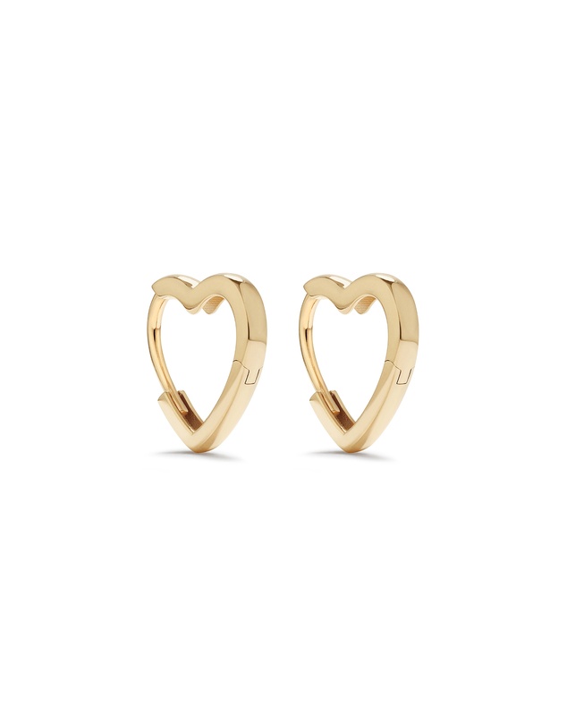 Michael Hill - 11mm Heart Shape Huggie Earrings in 10kt Yellow Gold
