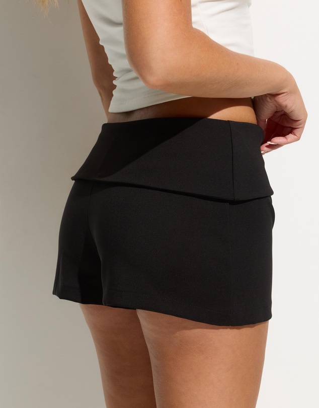 Dazie - Samira Asymmetric Foldover Micro Shorts