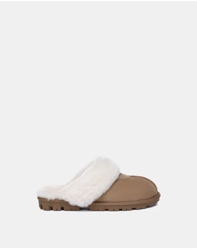 EVERAU - Australian Shepherd Ugg Waffle Slipper Sheepskin Upper House Shoes