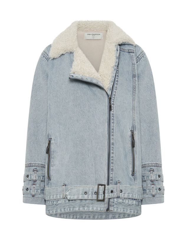 ONE TEASPOON - Aviator Denim Jacket - Salty Dog Blue