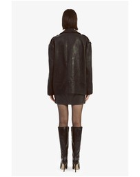 Bardot - Oversized Leather Biker Jacket