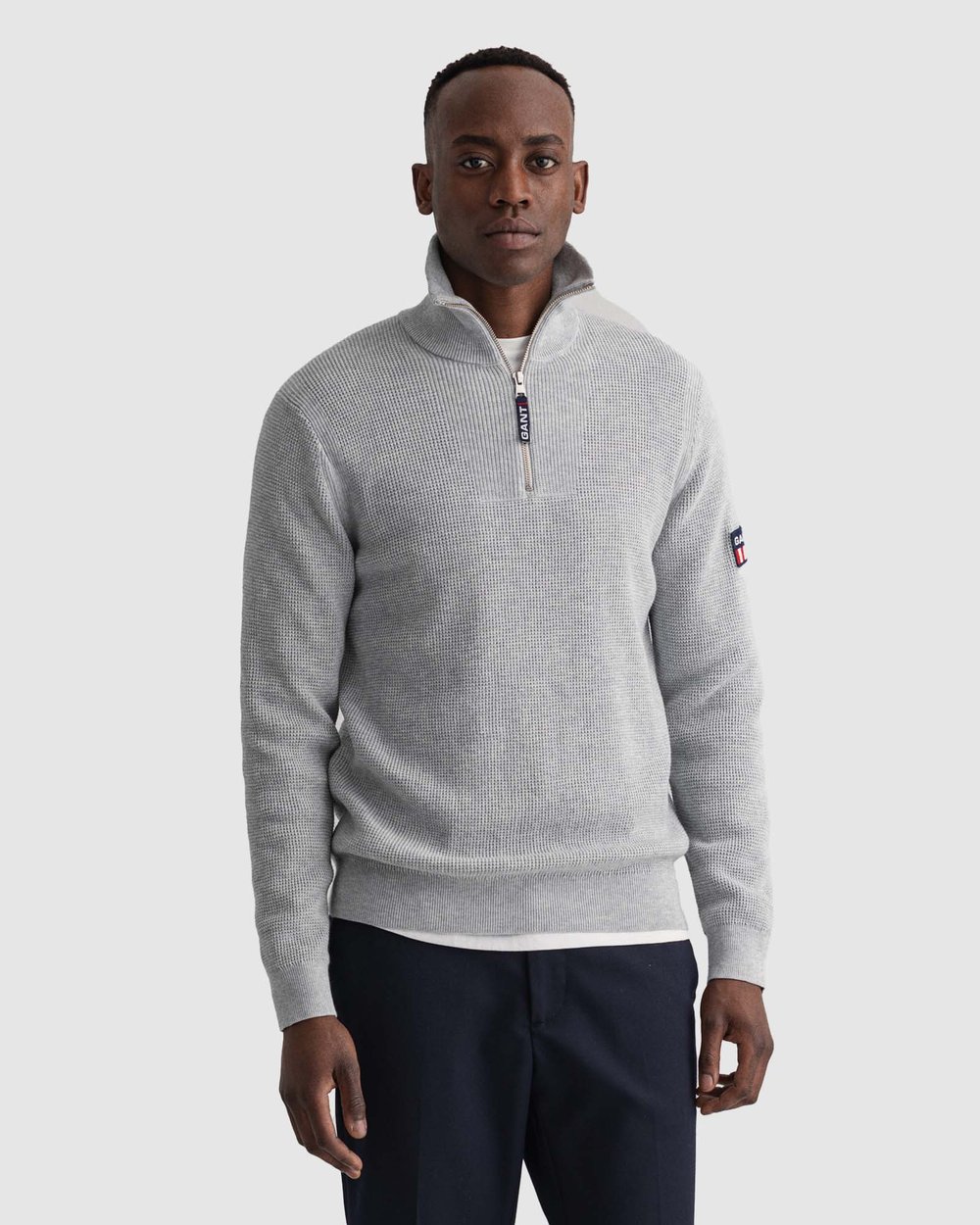 Waffle Rib Half-Zip Sweater by Gant Online | THE ICONIC | Australia