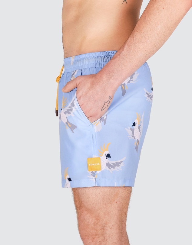 Skwosh - Mr Cocky Men's Eco Swim Shorts in Blue