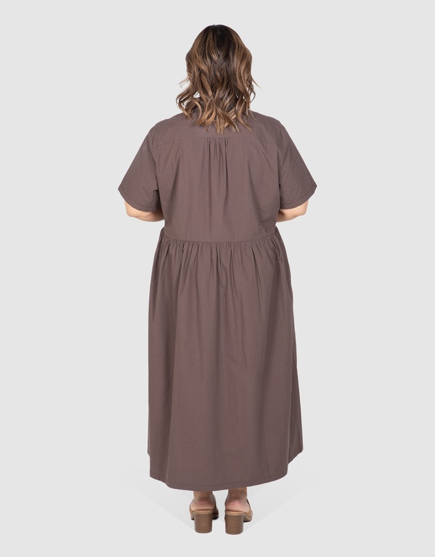Love Your Wardrobe - Natalie Poplin Maxi Shirt Dress
