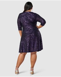 Pink Dusk by Curve Project - Are You Jelly Sequin Dress