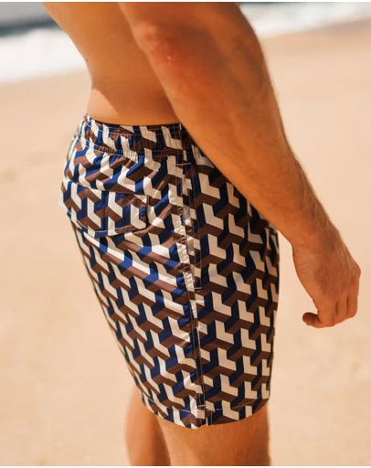 Swim Shady - Cobalt Geo Swim Shorts
