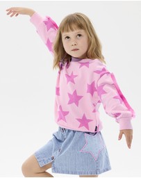 Rock Your Kid - Pink Star Funky Fringe Sweatshirt