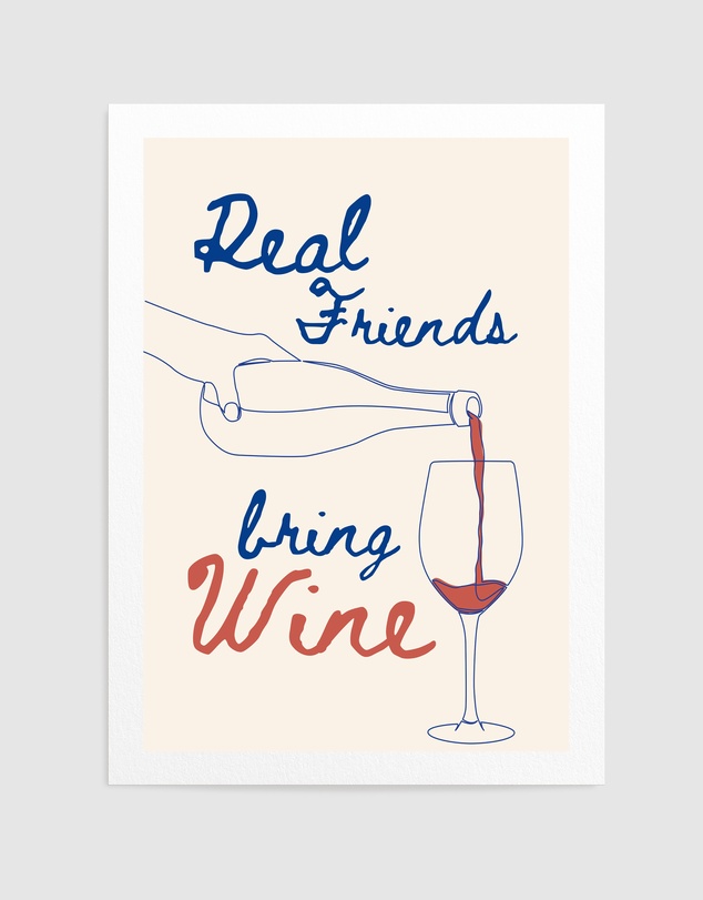 Olive et Oriel - Real Friends Bring Wine by Ohkimiko Art Print