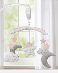 Living Textiles - Musical Mobile Set - Pink Moon & Stars