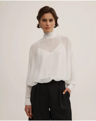 Witchery - Gather Hem High Neck Shirt
