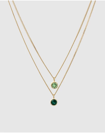 Elli Jewelry - Necklace Layer Crystal 925 Sterling Silver Gold-Plated