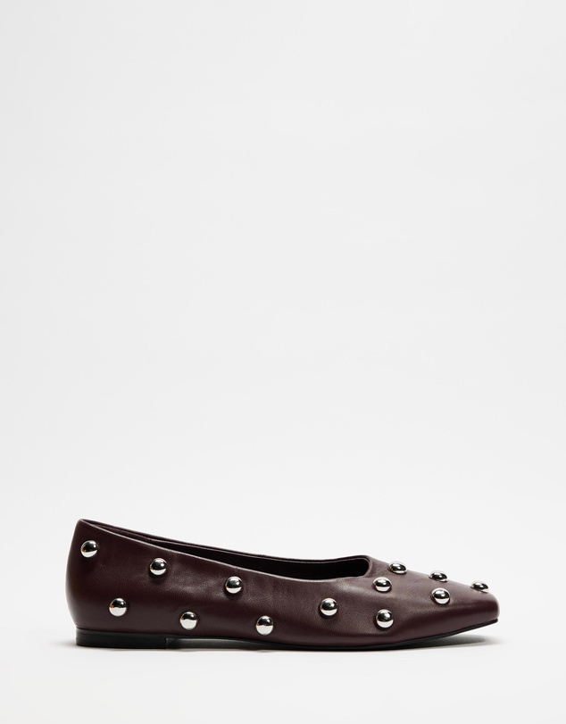 AERE - Studded Leather Ballet Flats