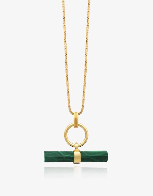 Rachel Jackson - T-Bar Malachite Necklace