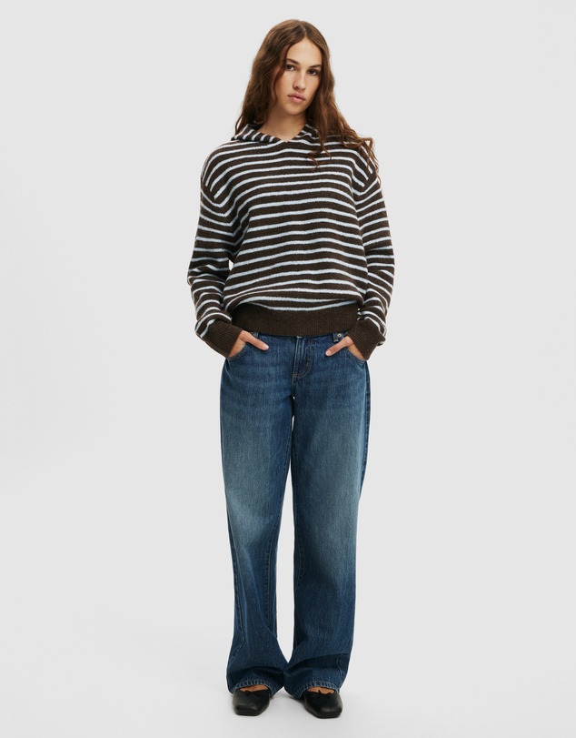 Cotton On - Sporty Stripe Hooded Knit