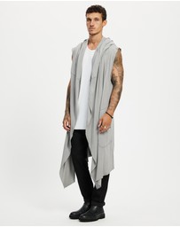 Surrounded By Ghosts - The Natrolite Hooded Rib Knit Sleeveless Cardigan