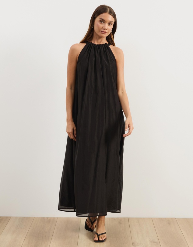 Atmos&Here - Paloma Voile Cut Away Tie Midi Dress