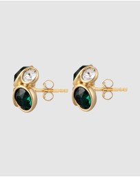 Elli Jewelry - Earrings Stud Crystal 925 Sterling Silver Gold-Plated