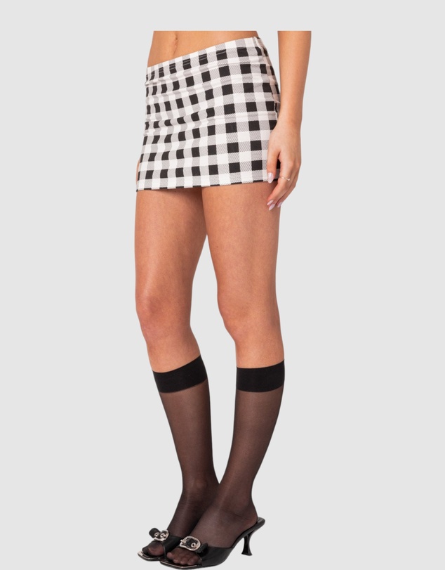 EDIKTED - Junie Gingham Printed Mini Skirt