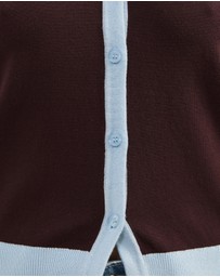 Atmos&Here - Shani Lightweight Knit Cardigan with Contrast Trim