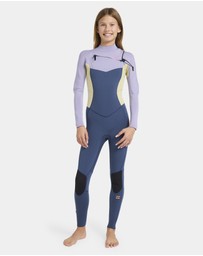 Billabong - Girls 8 to 16 Synergy Chest Zip Long Sleeve Fullsuit