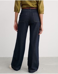 Seasalt - Seasalt Cornwall Navy Sennen Cove Wide Leg Jeans