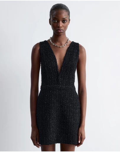& Other Stories - Textured V-Neck Mini Dress
