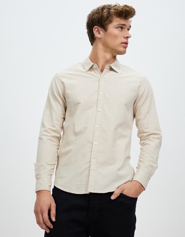 KAJA Clothing - Regular-Fit LS Chambray Shirt - Tim Top