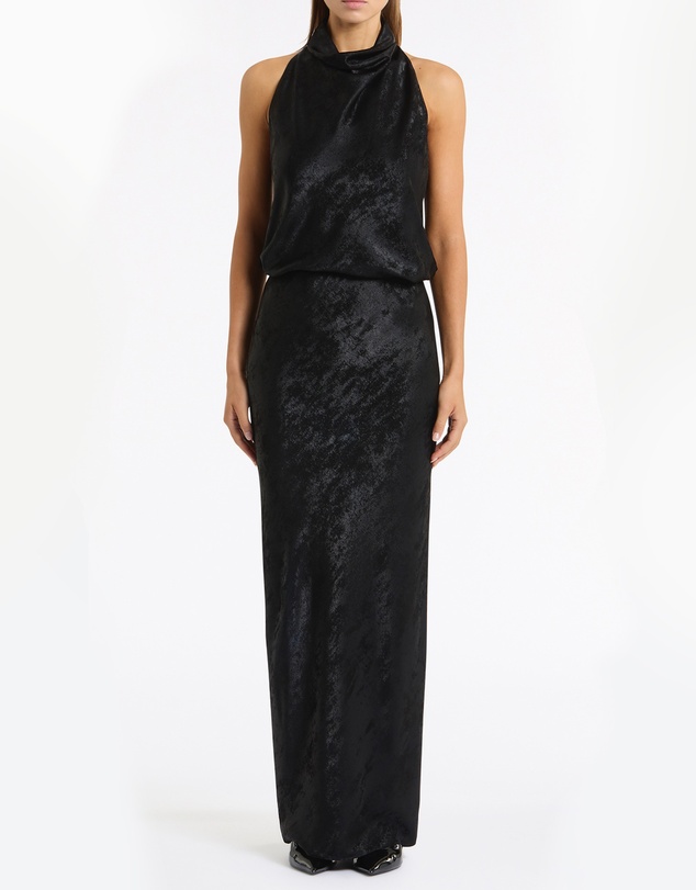 Carla Zampatti - Black Burnished Metallic Halter Top