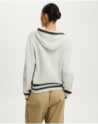 Cotton On - Sporty Stripe Hooded Knit