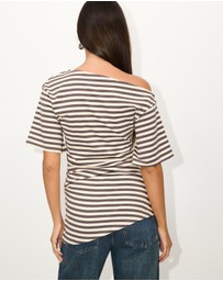 Dazie - Hazel Ruched Jersey Short Sleeve Top