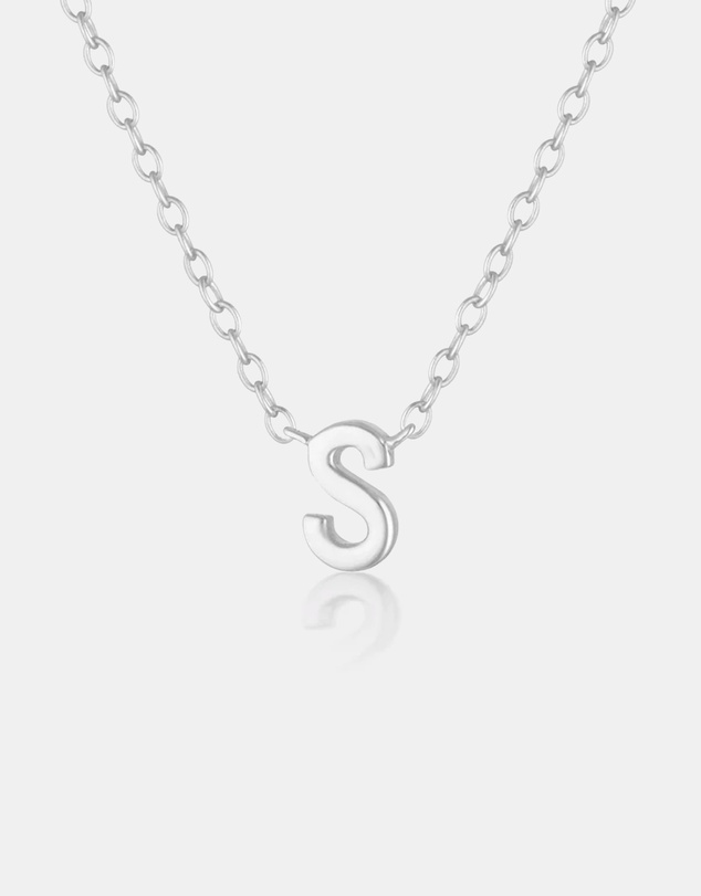 The Silver Collective - Petite A-Z Letter Necklace Silver - S