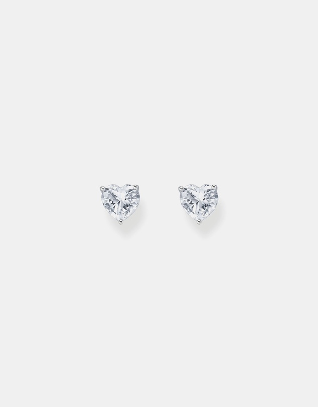THOMAS SABO - Ear studs heart-shaped with white zirconia