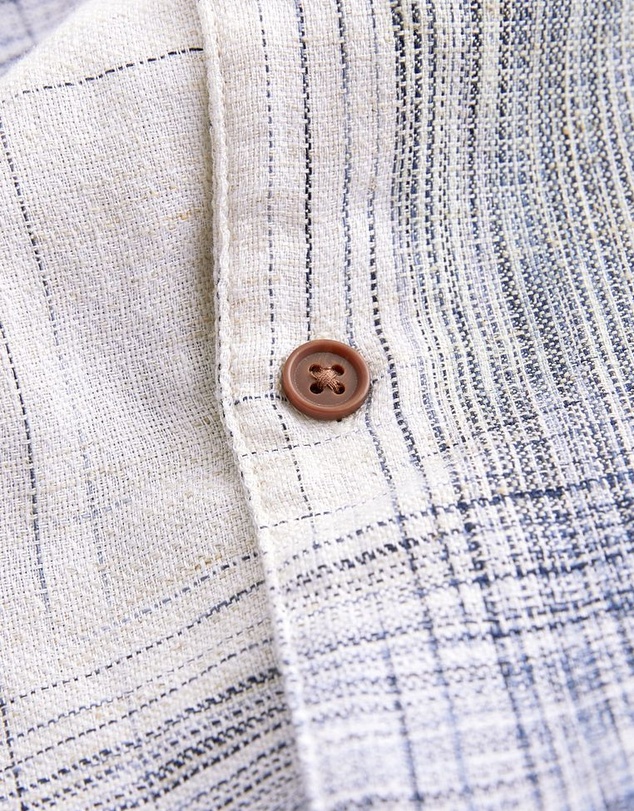 NEXT - Linen Blend Check Short Sleeve Shirt