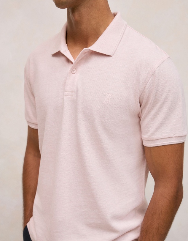 Trenery - Pique Marle Monogram Polo in Soft Lilac