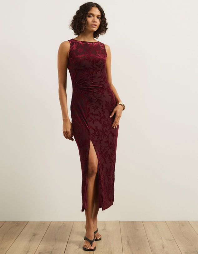 Atmos&Here - Celina Burnout Mesh Midi Dress