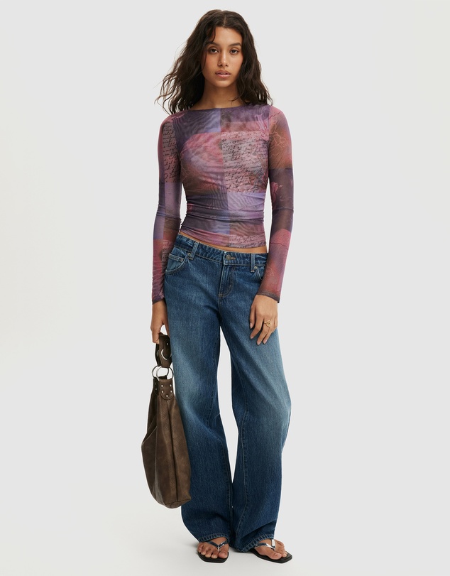 Cotton On - Ashley Mesh LS Top
