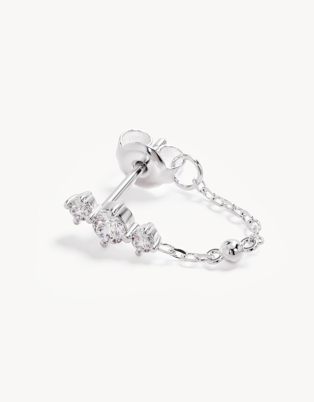 By Charlotte - In the Stars Chain Huggie Earrings