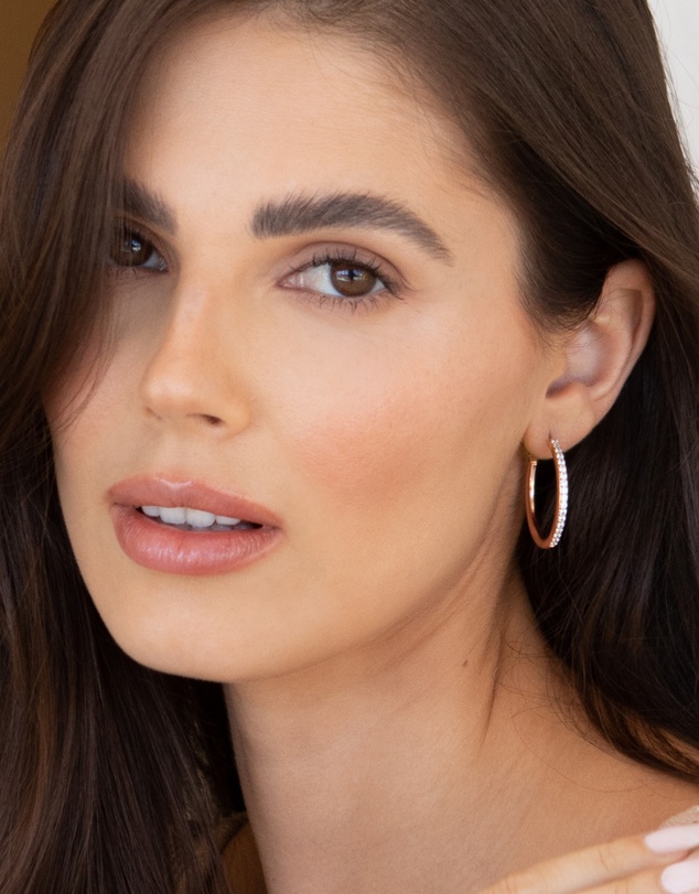 Mestige - Bailee Hoops Earrings embellished with crystals by Swarovski® - 18K Gold Plated