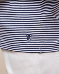 Trenery - Brushed Cotton Stripe Long Sleeve T-shirt in Night Sky
