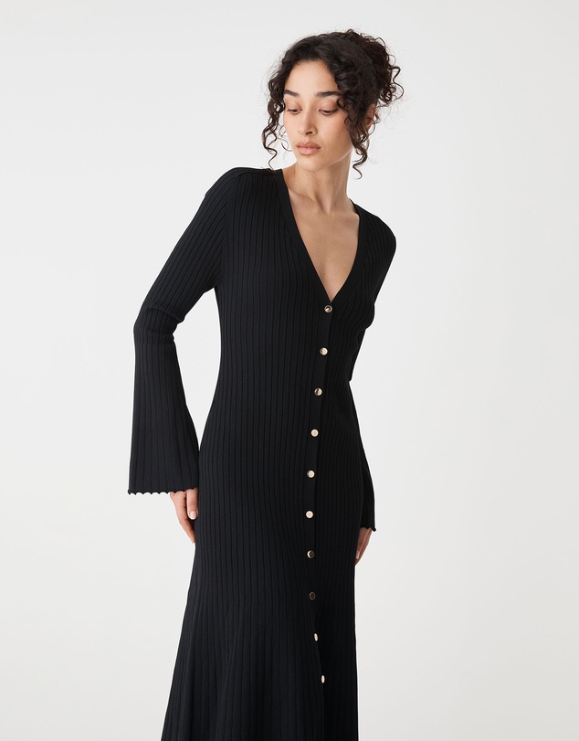 Forcast - Danica V-Neck Rib Knit Dress