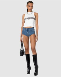 EDIKTED - Super Micro High Rise Denim Shorts
