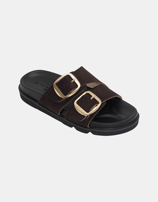 Human - Women's Ruby Slide Sandals Choc Suede