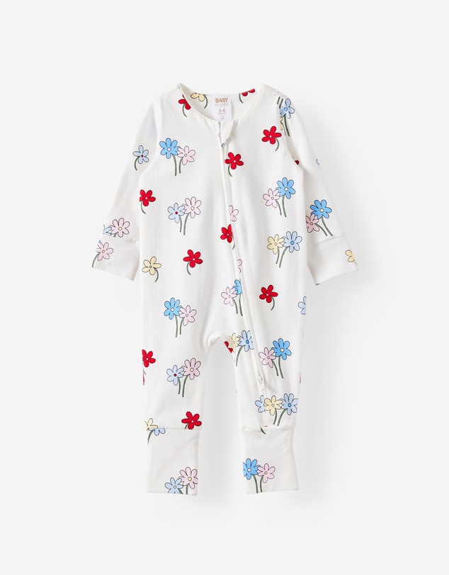 Cotton On Kids - Growie Long Sleeve Zip Romper