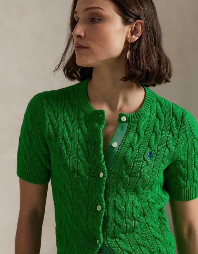Polo Ralph Lauren - Cable-Knit Cotton Short-Sleeve Cardigan - ICONIC EXCLUSIVE